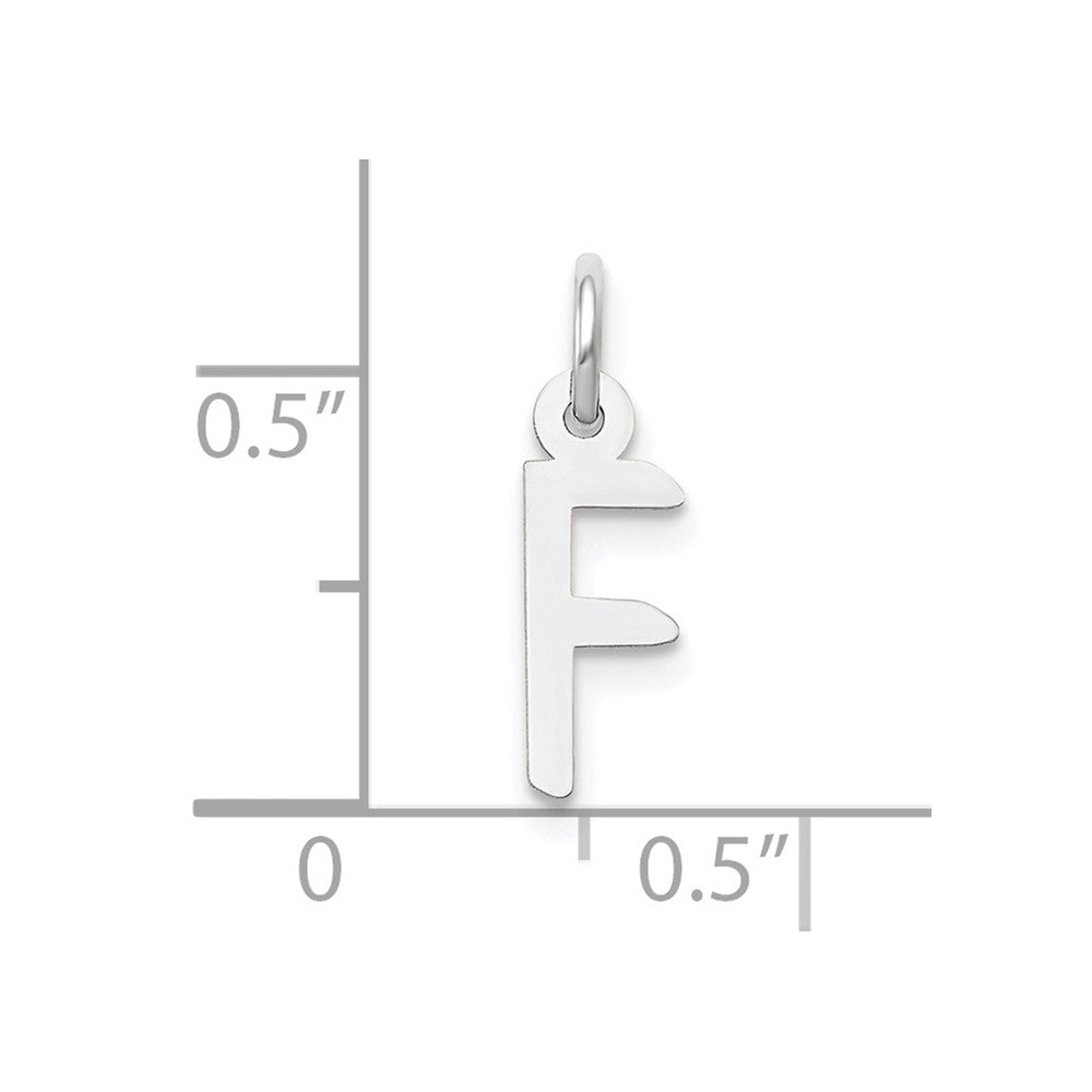 FJC Finejewelers 10 kt White Gold Themed Small Slanted Block Initial F Char 15 mm x 6 mm