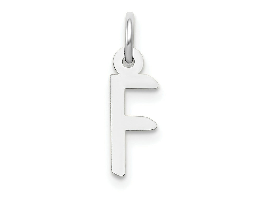 FJC Finejewelers 10 kt White Gold Themed Small Slanted Block Initial F Char 15 mm x 6 mm
