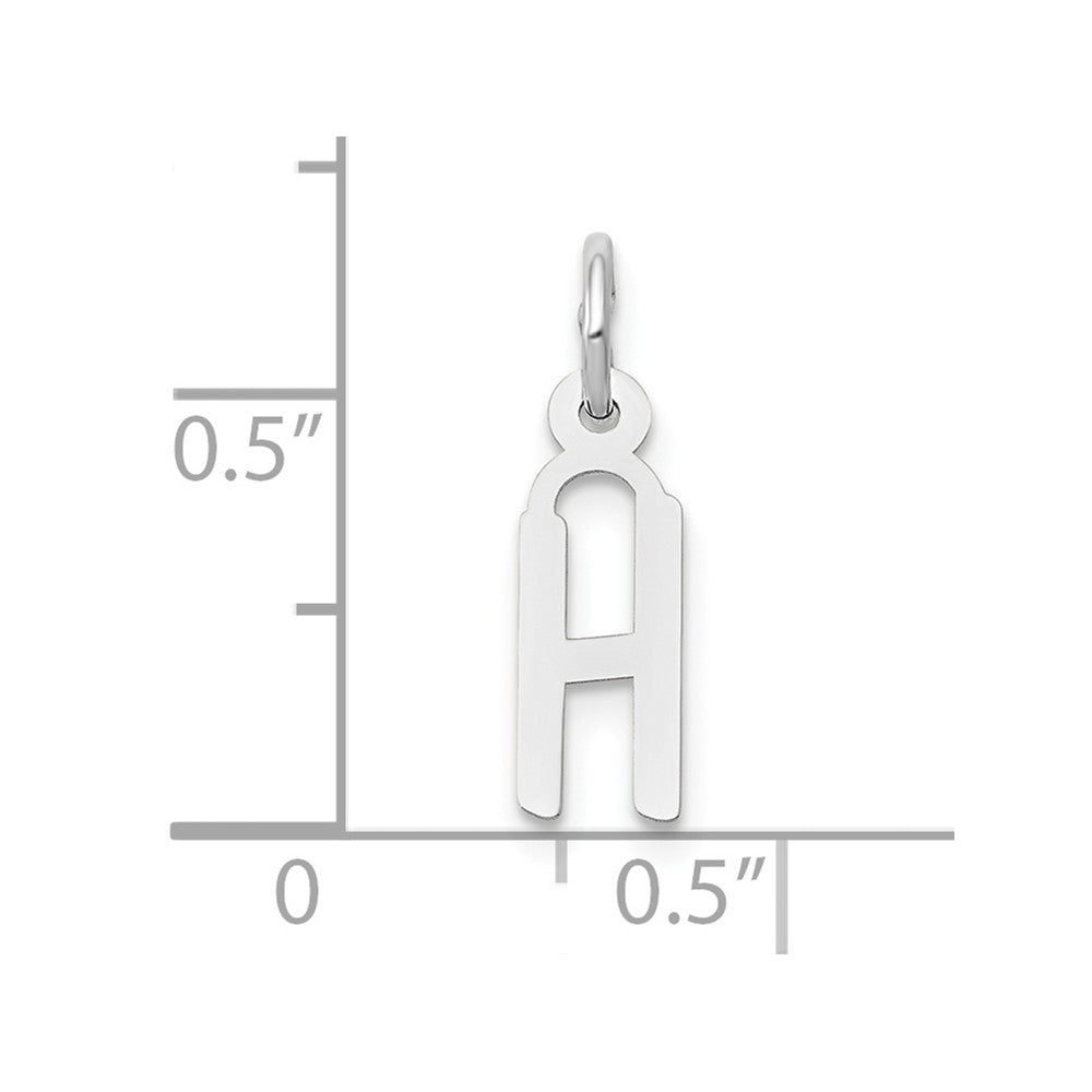 FJC Finejewelers 10 kt White Gold Themed Small Slanted Block Initial H Char 15 mm x 6 mm