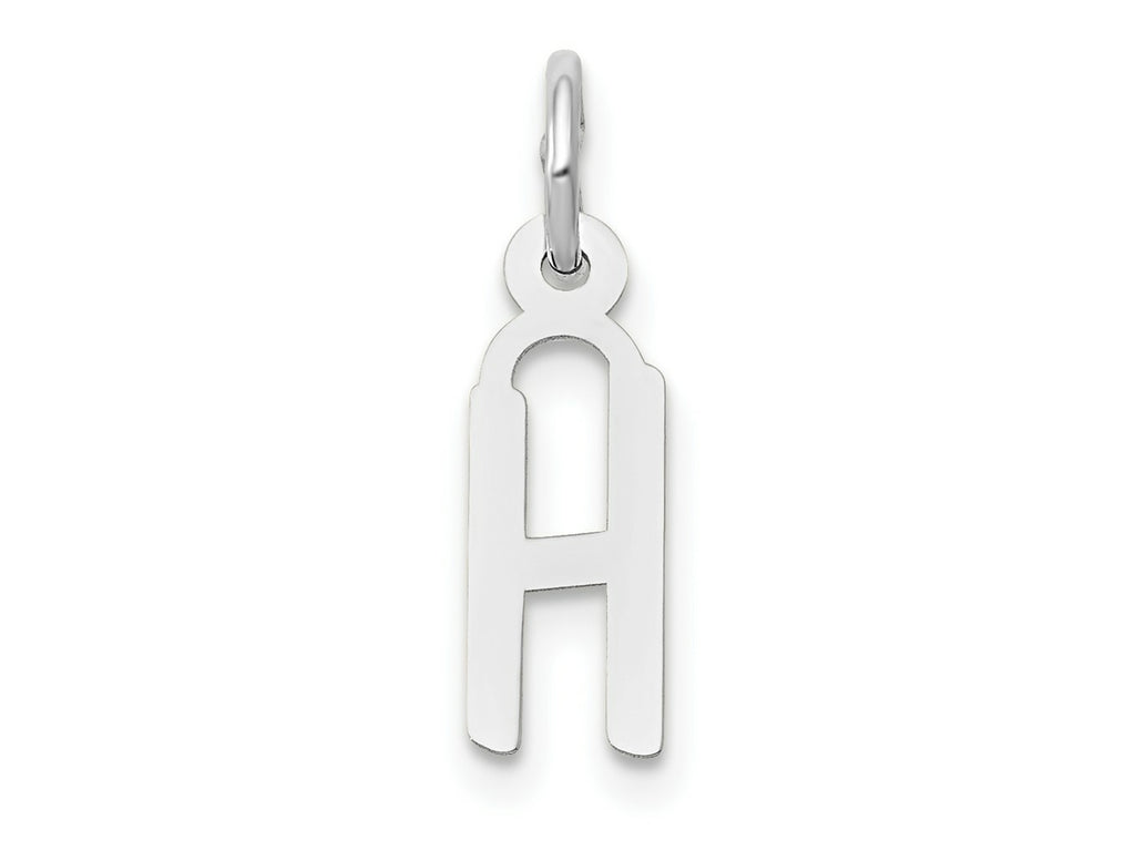 FJC Finejewelers 10 kt White Gold Themed Small Slanted Block Initial H Char 15 mm x 6 mm