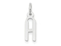 FJC Finejewelers 10 kt White Gold Themed Small Slanted Block Initial H Char 15 mm x 6 mm