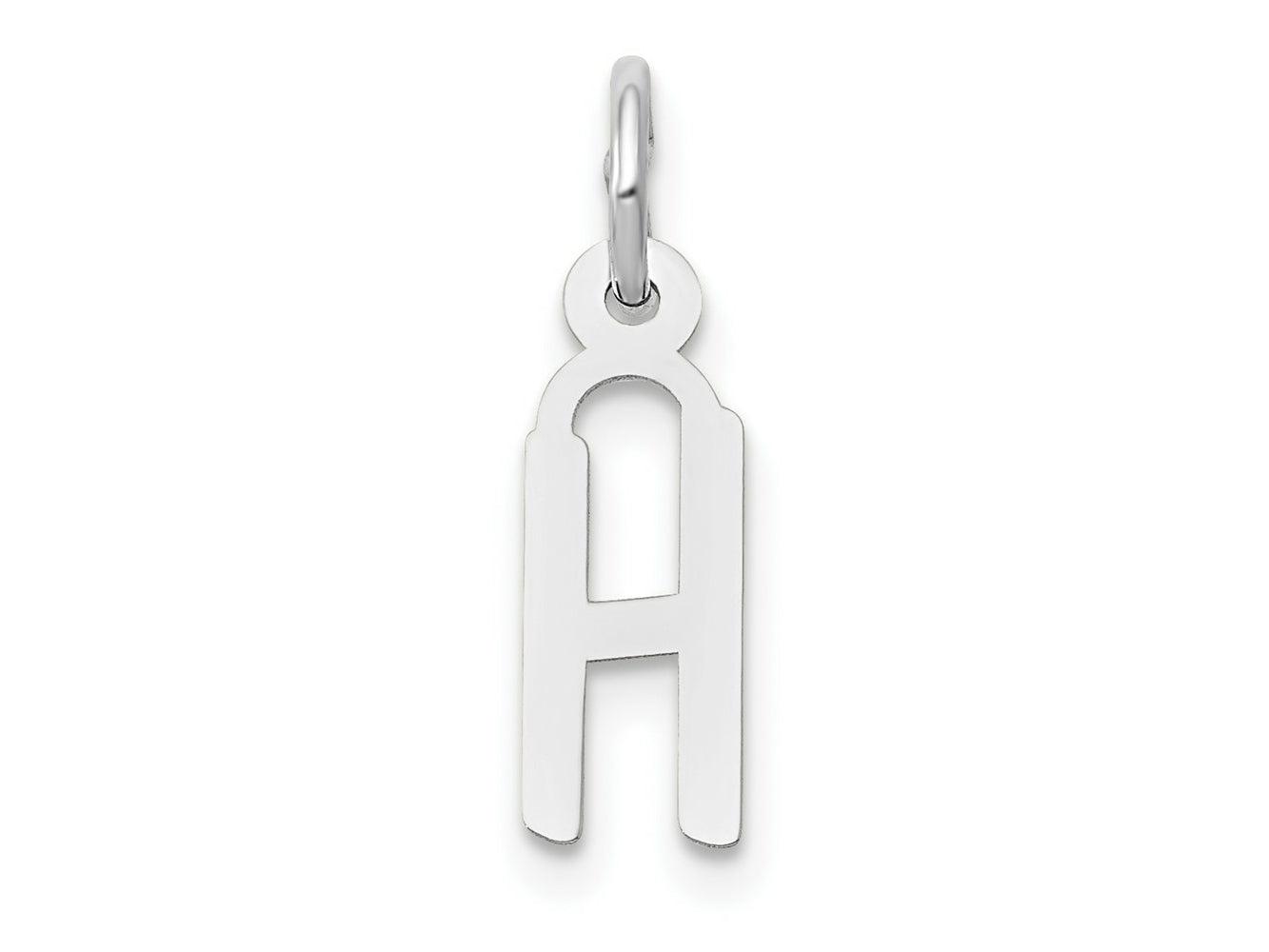 FJC Finejewelers 10 kt White Gold Themed Small Slanted Block Initial H Char 15 mm x 6 mm