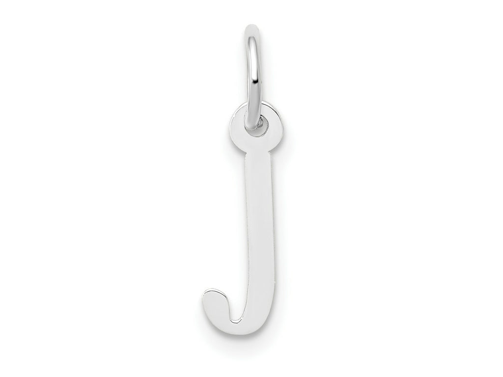 FJC Finejewelers 10 kt White Gold Themed Small Slanted Block Initial J Char 15 mm x 6 mm