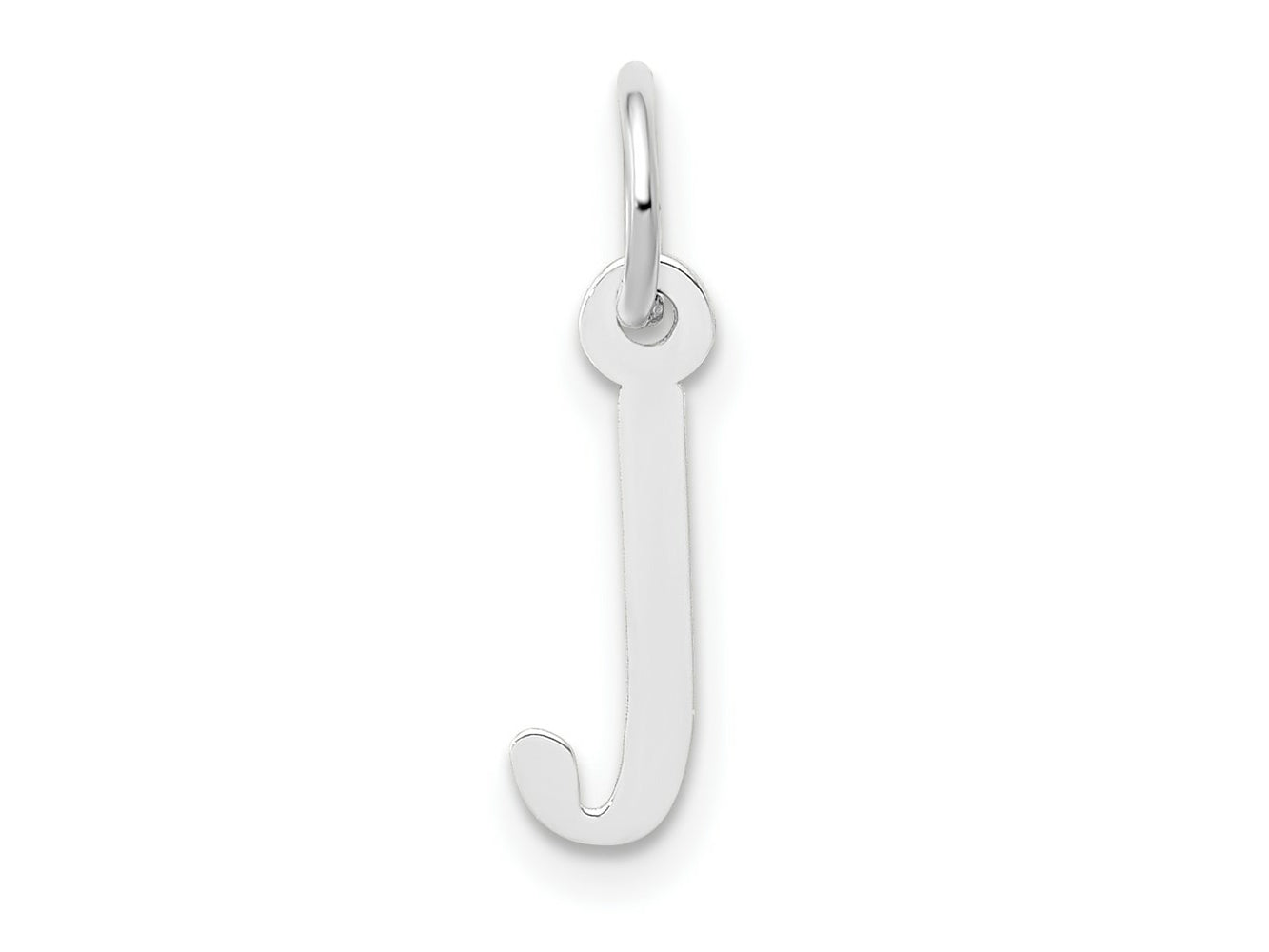 FJC Finejewelers 10 kt White Gold Themed Small Slanted Block Initial J Char 15 mm x 6 mm