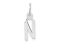 FJC Finejewelers 10 kt White Gold Themed Small Slanted Block Initial N Char 15 mm x 6 mm