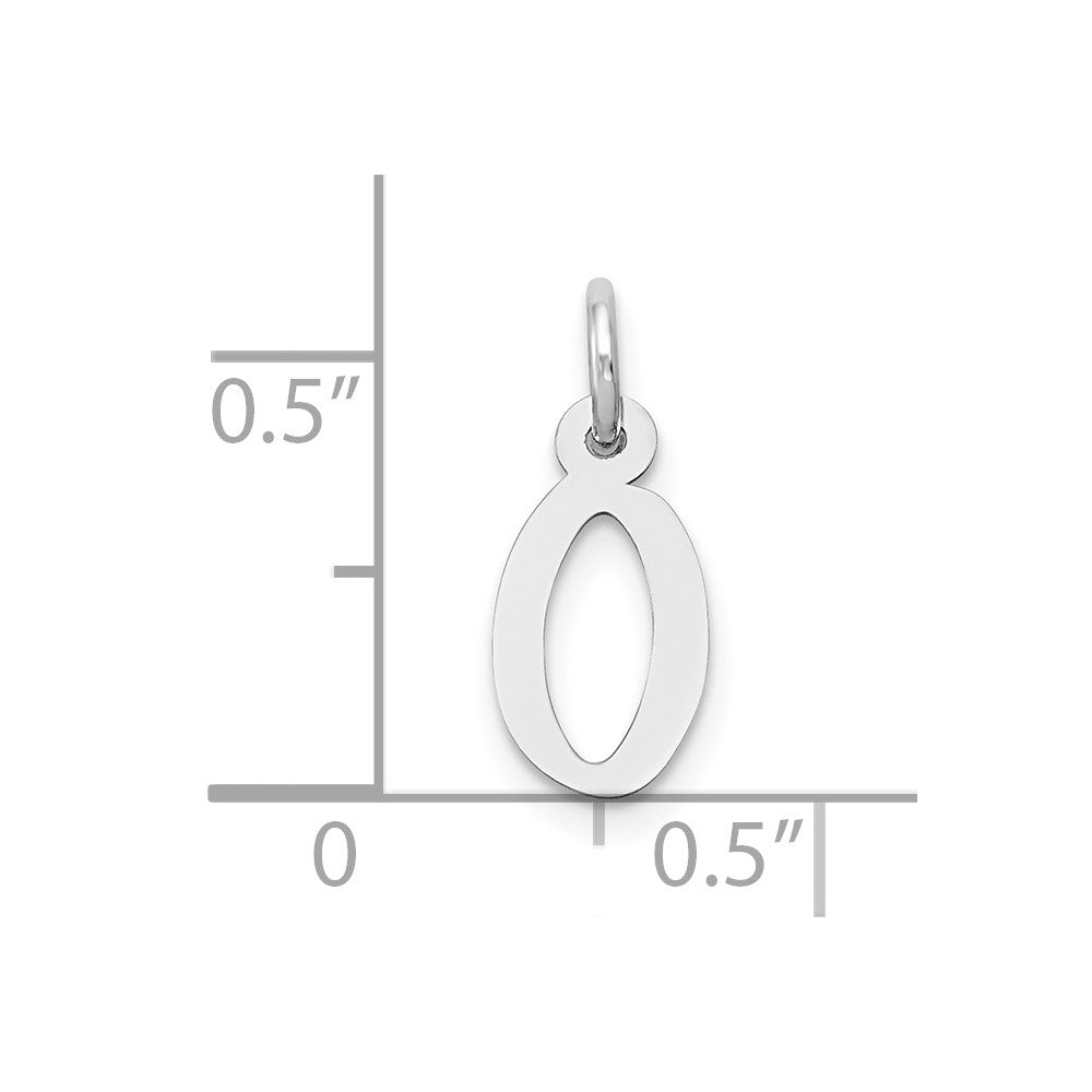 FJC Finejewelers 10 kt White Gold Themed Small Slanted Block Initial O Char 15 mm x 6 mm