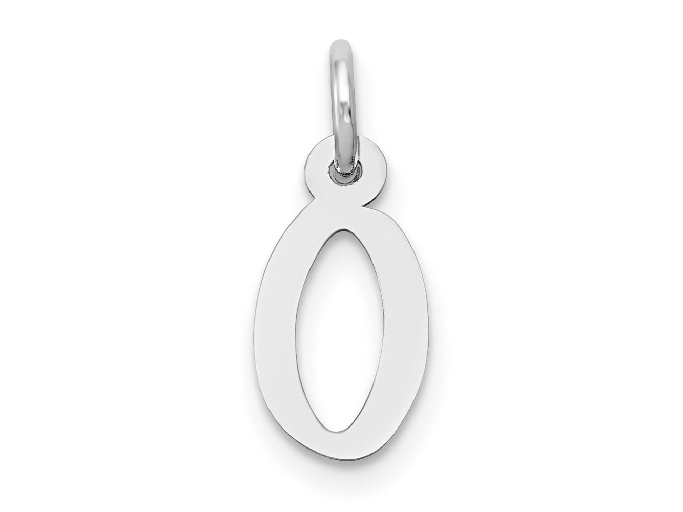 FJC Finejewelers 10 kt White Gold Themed Small Slanted Block Initial O Char 15 mm x 6 mm