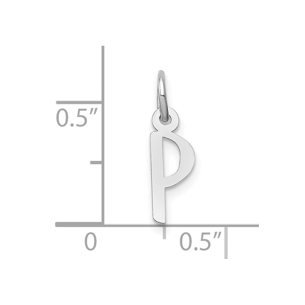 FJC Finejewelers 10 kt White Gold Themed Small Slanted Block Initial P Char 15 mm x 6 mm