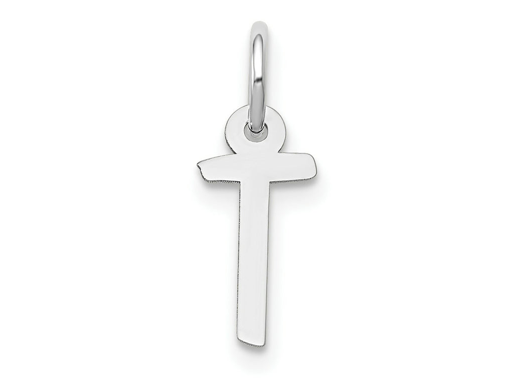 FJC Finejewelers 10 kt White Gold Themed Small Slanted Block Initial T Char 15 mm x 6 mm