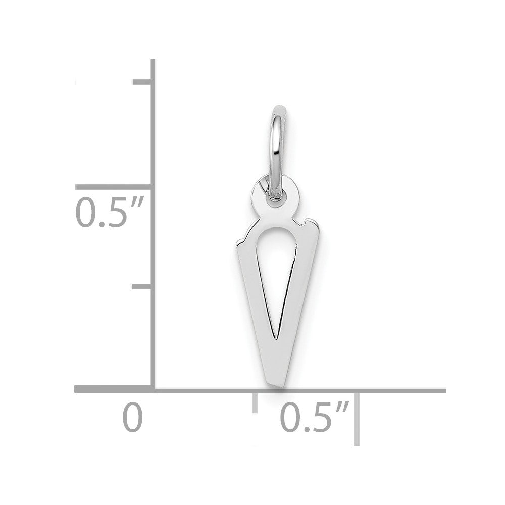 FJC Finejewelers 10 kt White Gold Themed Small Slanted Block Initial V Char 15 mm x 6 mm