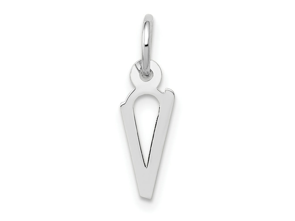 FJC Finejewelers 10 kt White Gold Themed Small Slanted Block Initial V Char 15 mm x 6 mm
