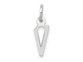 FJC Finejewelers 10 kt White Gold Themed Small Slanted Block Initial V Char 15 mm x 6 mm
