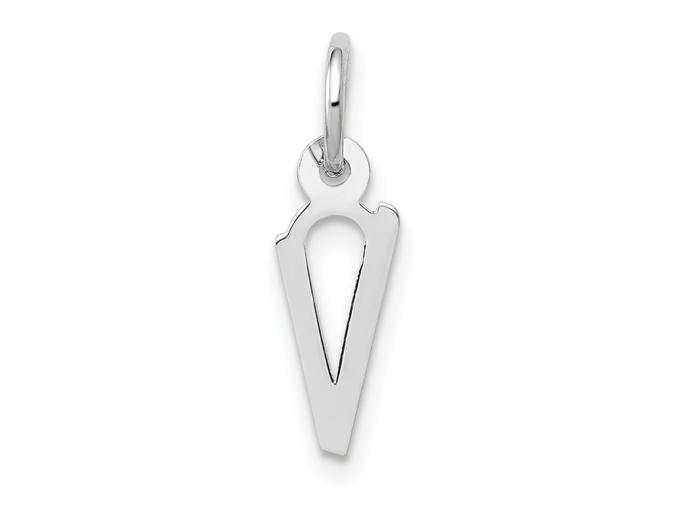 FJC Finejewelers 10 kt White Gold Themed Small Slanted Block Initial V Char 15 mm x 6 mm
