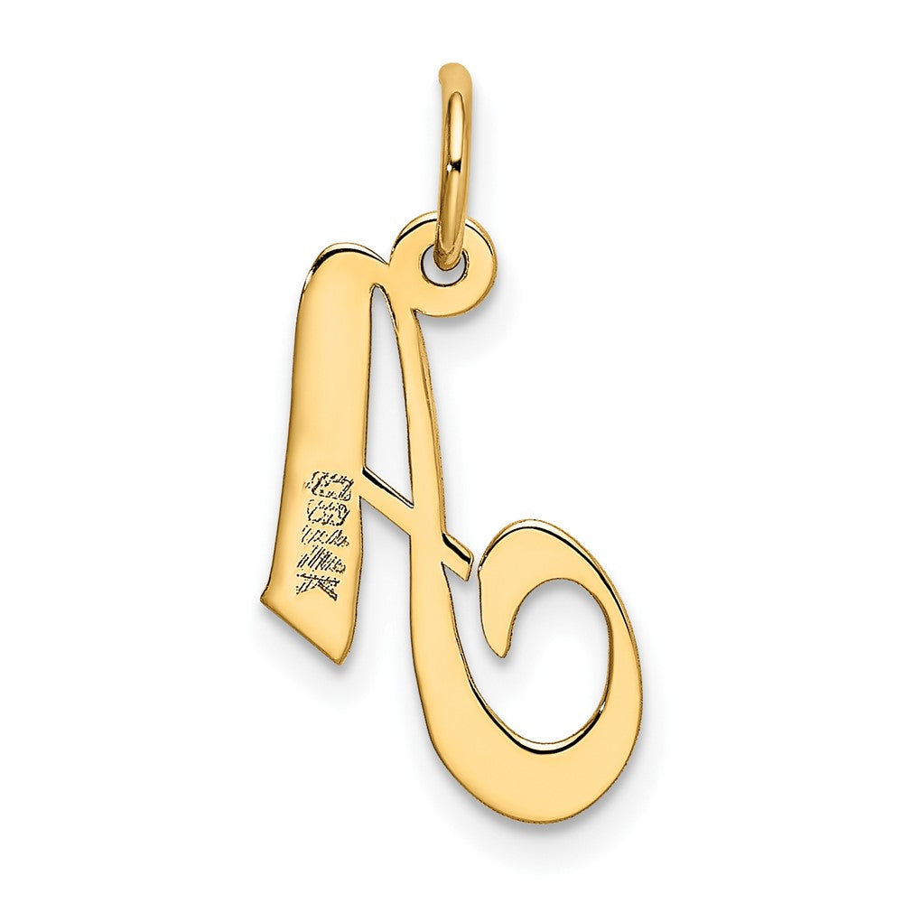 FJC Finejewelers 10 kt Yellow Gold Small Fancy Script Initial A Charm 16 x 17 mm