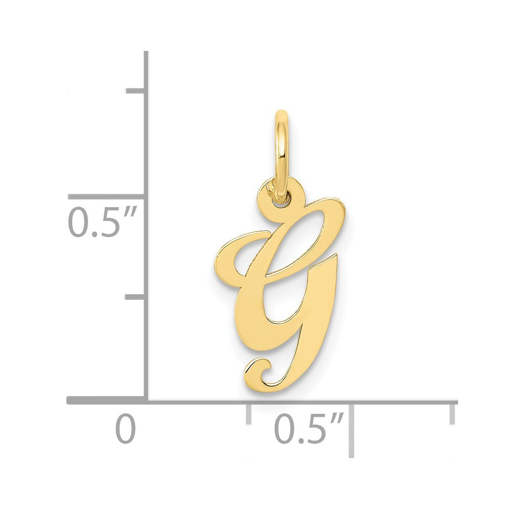 FJC Finejewelers 10 kt Yellow Gold Small Fancy Script Initial G Charm 16 x 17 mm