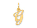 FJC Finejewelers 10 kt Yellow Gold Small Fancy Script Initial G Charm 16 x 17 mm