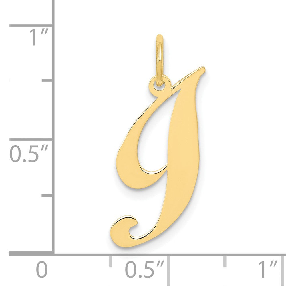 FJC Finejewelers 10 kt Yellow Gold Small Fancy Script Initial I Charm 16 x 17 mm
