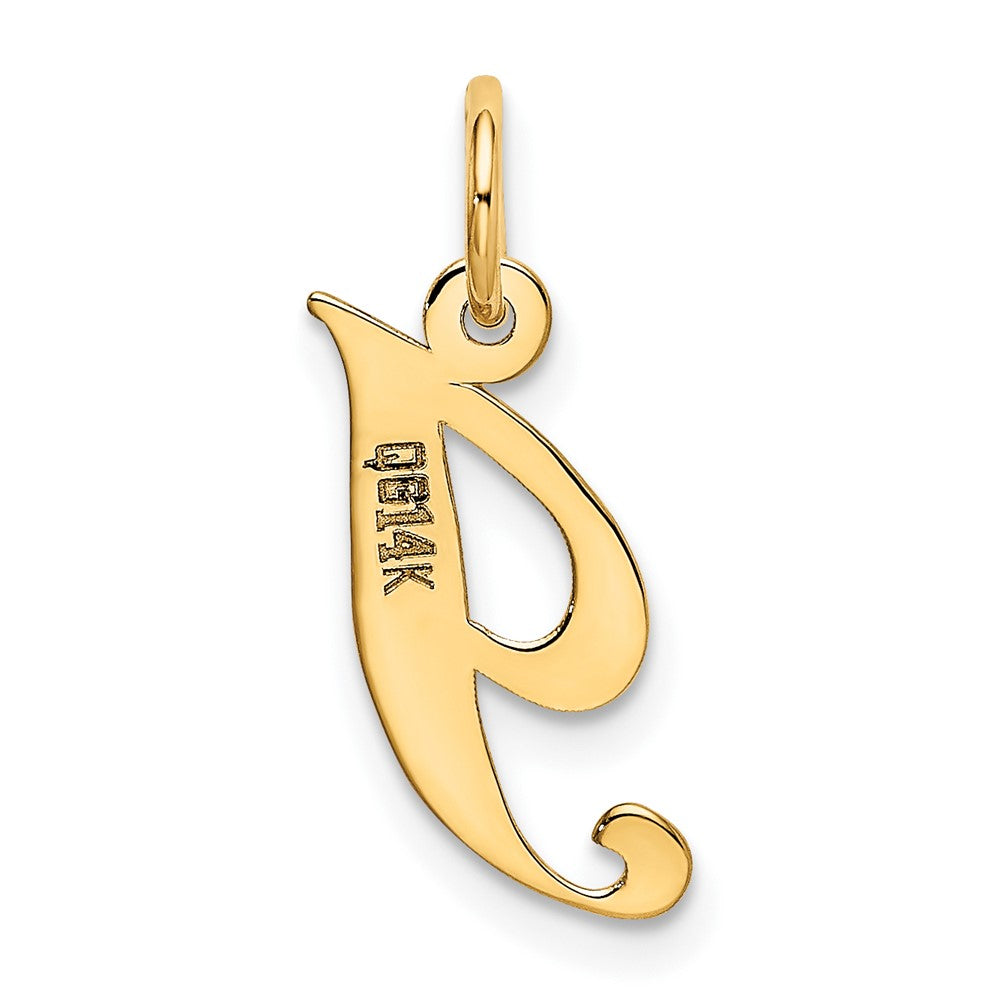 FJC Finejewelers 10 kt Yellow Gold Small Fancy Script Initial I Charm 16 x 17 mm
