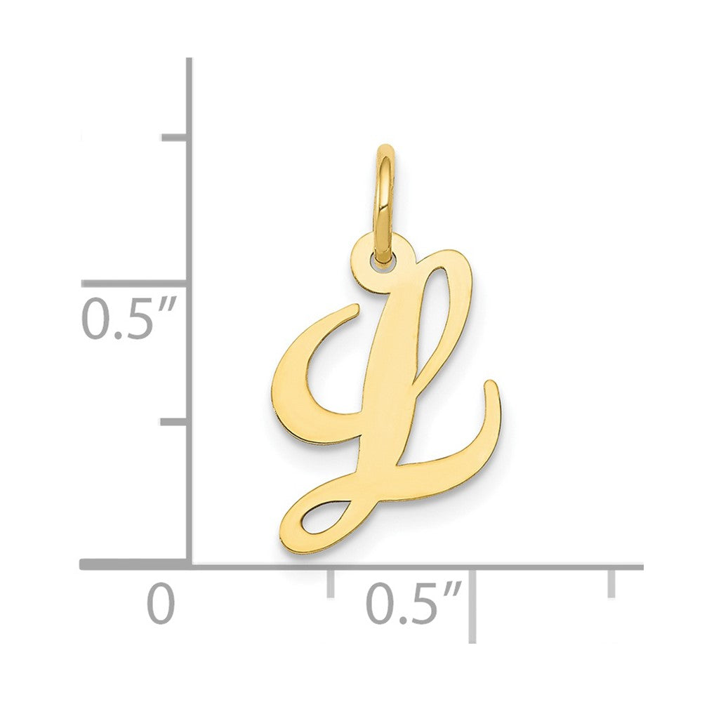 FJC Finejewelers 10 kt Yellow Gold Small Fancy Script Initial L Charm 16 x 17 mm