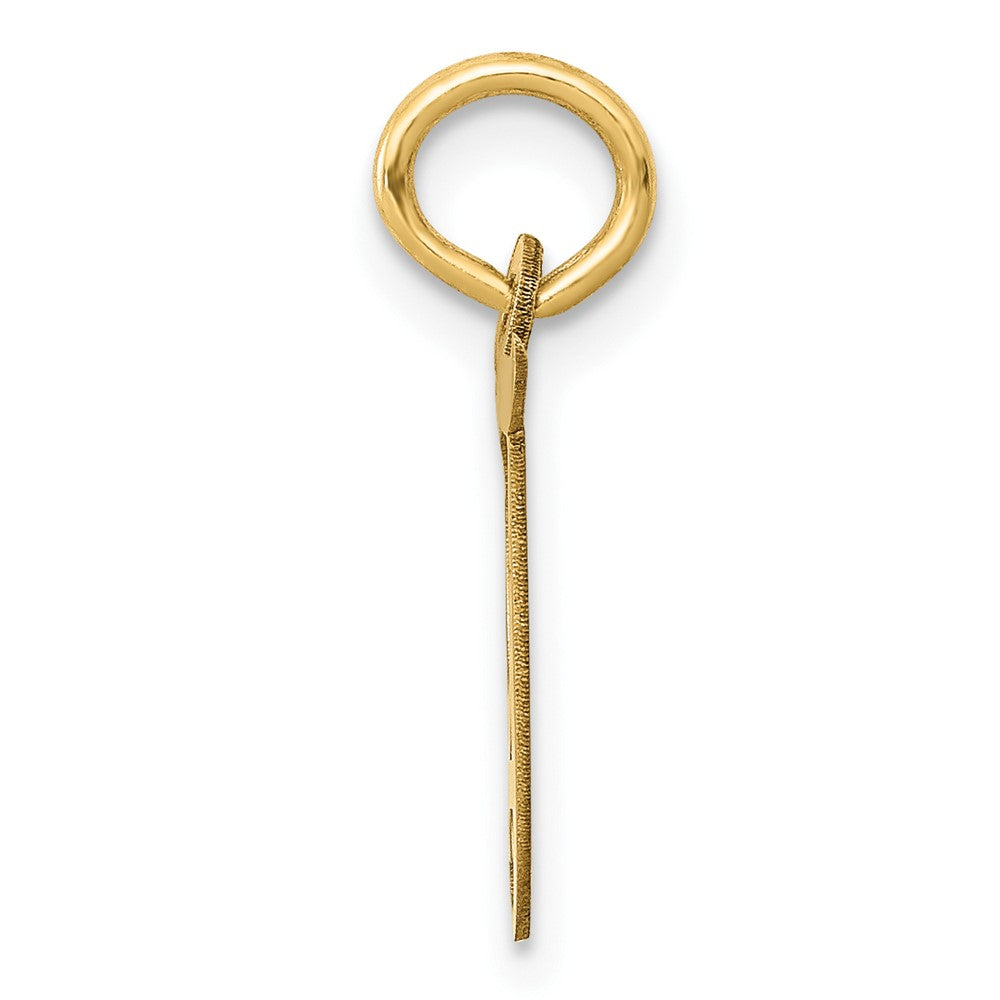 FJC Finejewelers 10 kt Yellow Gold Small Fancy Script Initial T Charm 16 x 17 mm
