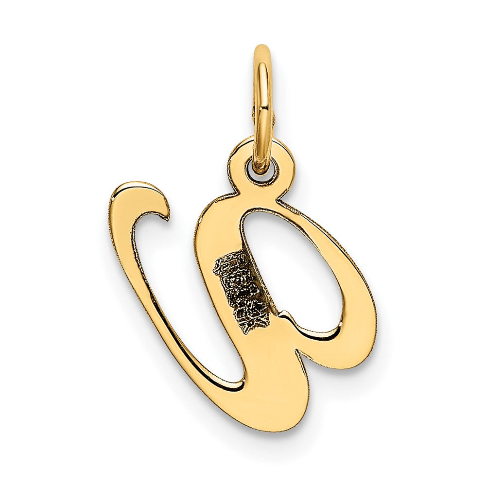 FJC Finejewelers 10 kt Yellow Gold Small Fancy Script Initial V Charm 16 x 17 mm