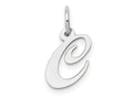 FJC Finejewelers 10 kt White Gold Small Fancy Script Initial C Charm 16 mm x 13 mm