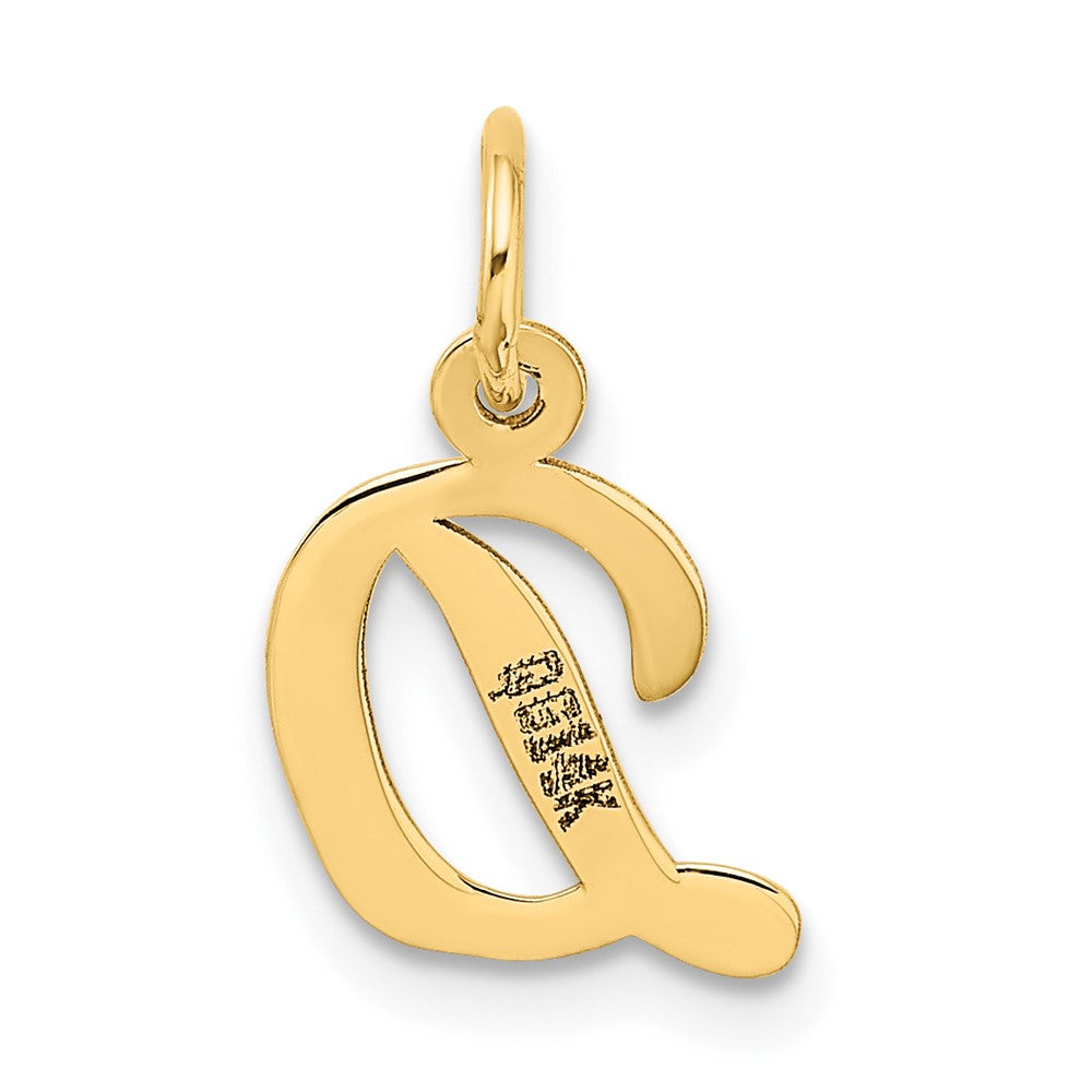 FJC Finejewelers 10 kt Yellow Gold Small Script Initial D Charm 17 x 11 mm