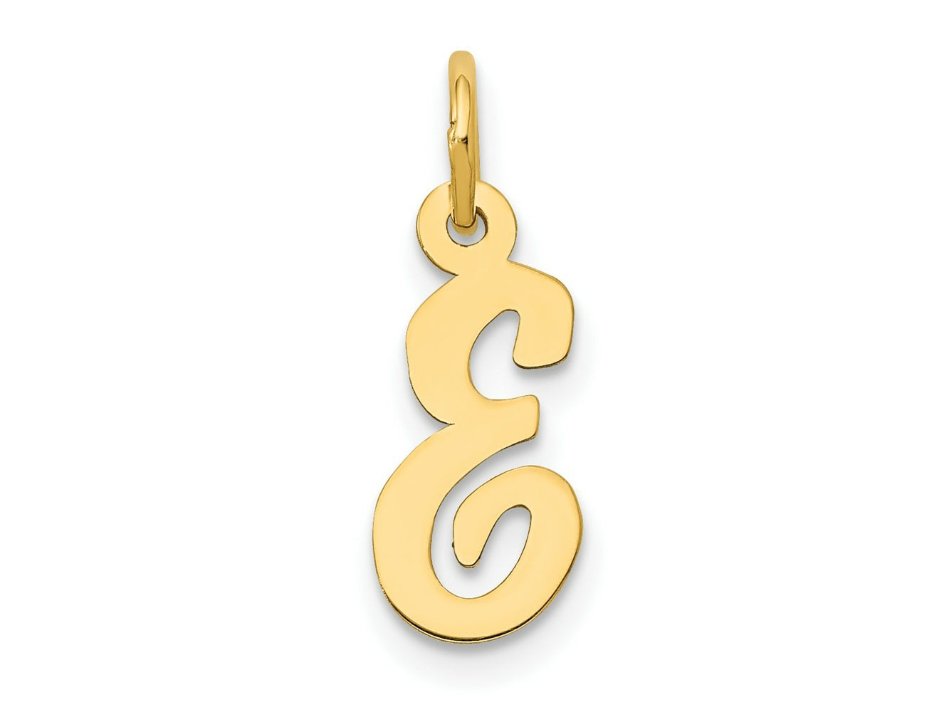FJC Finejewelers 10 kt Yellow Gold Small Script Initial E Charm 17 x 11 mm