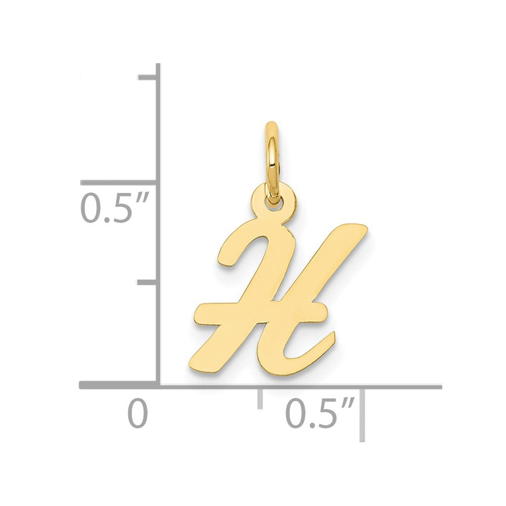 FJC Finejewelers 10 kt Yellow Gold Small Script Initial H Charm 17 x 11 mm