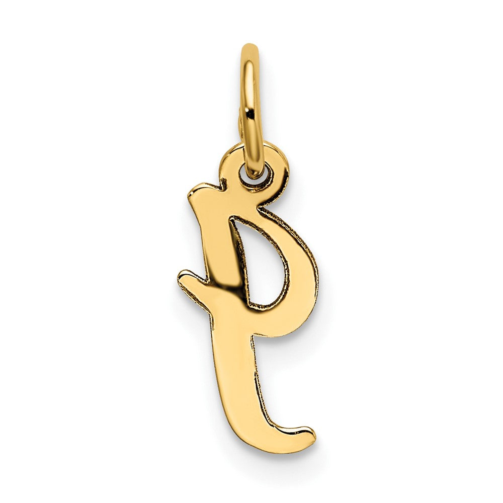 FJC Finejewelers 10 kt Yellow Gold Small Script Initial I Charm 17 x 11 mm