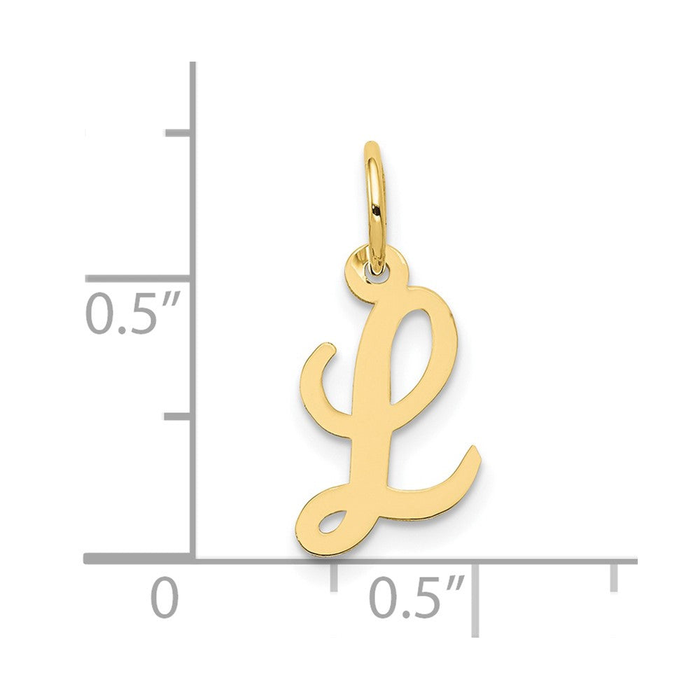 FJC Finejewelers 10 kt Yellow Gold Small Script Initial L Charm 17 x 11 mm