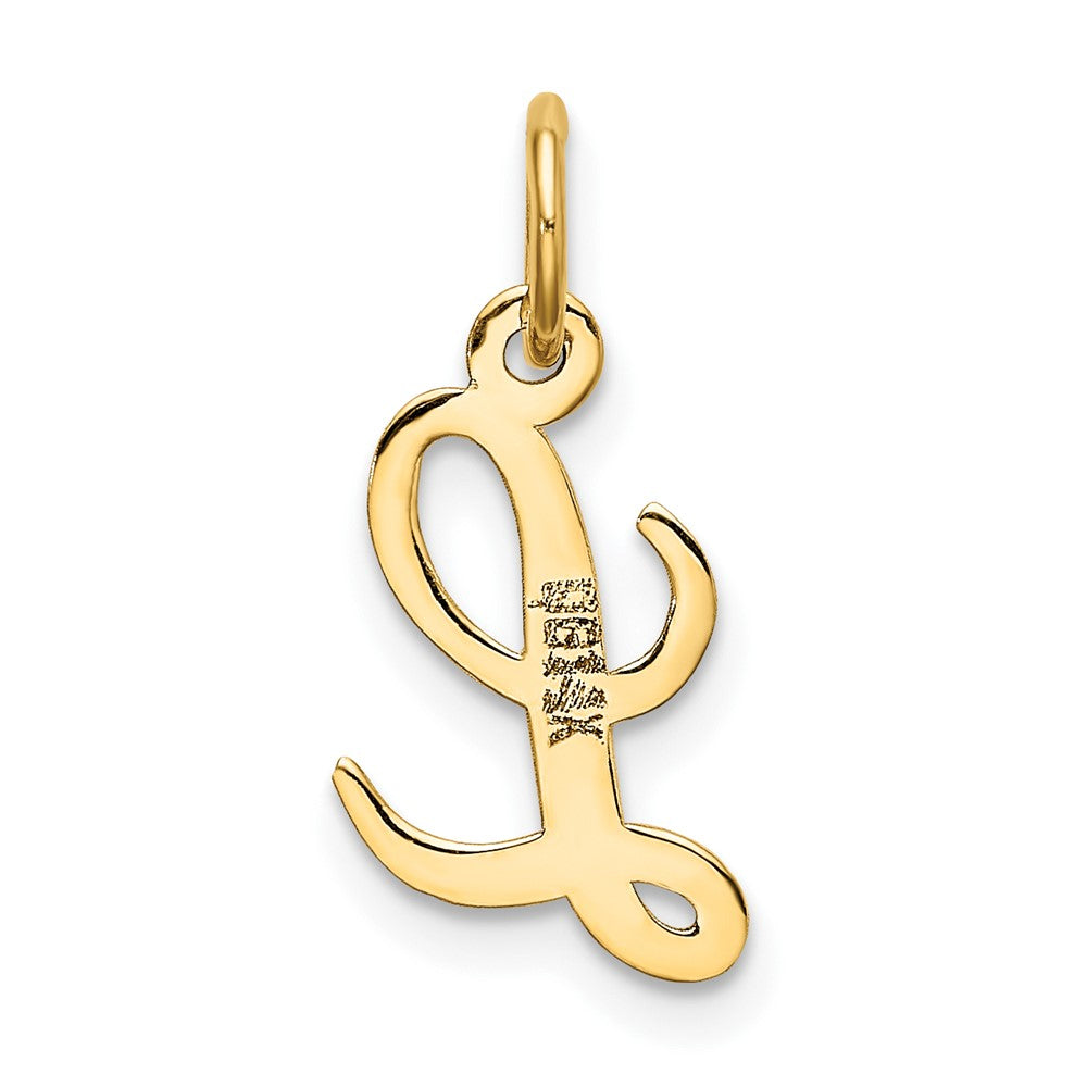 FJC Finejewelers 10 kt Yellow Gold Small Script Initial L Charm 17 x 11 mm