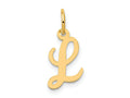 FJC Finejewelers 10 kt Yellow Gold Small Script Initial L Charm 17 x 11 mm