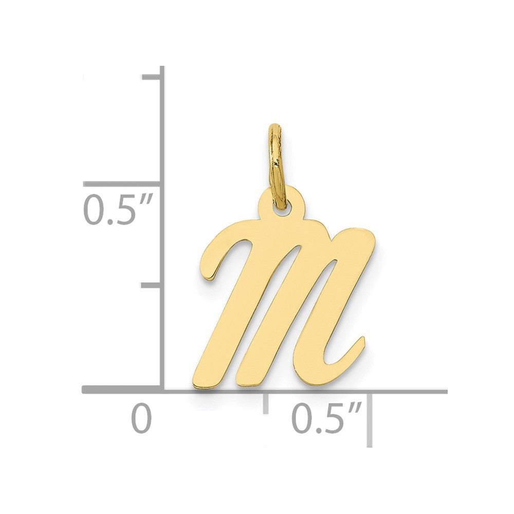 FJC Finejewelers 10 kt Yellow Gold Small Script Initial M Charm 17 x 11 mm