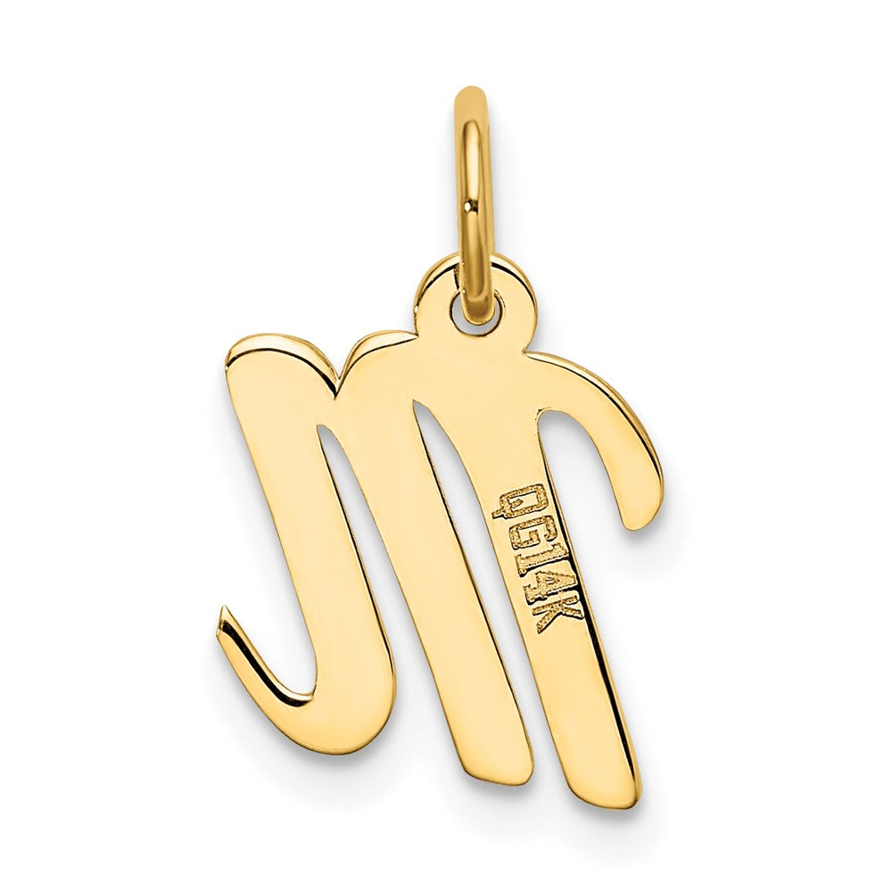 FJC Finejewelers 10 kt Yellow Gold Small Script Initial M Charm 17 x 11 mm