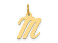 FJC Finejewelers 10 kt Yellow Gold Small Script Initial M Charm 17 x 11 mm