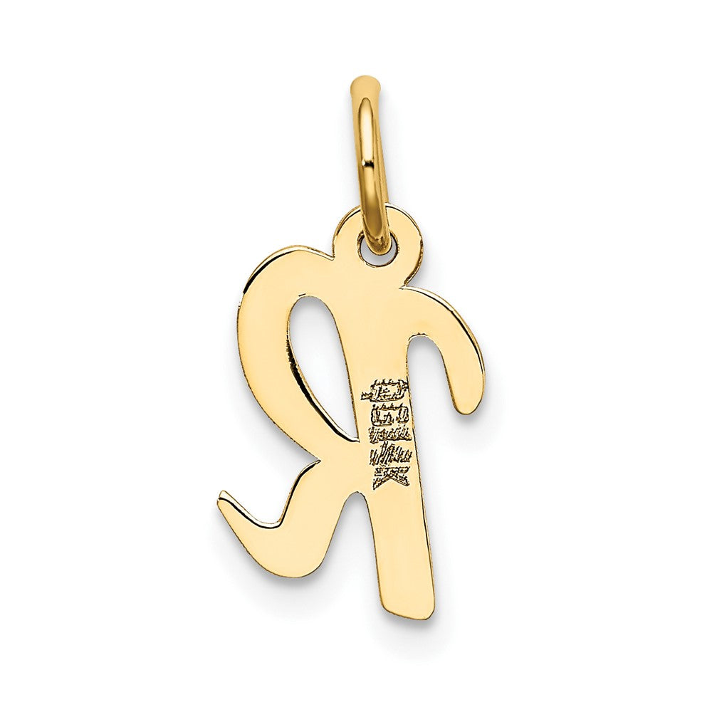 FJC Finejewelers 10 kt Yellow Gold Small Script Initial R Charm 17 x 11 mm