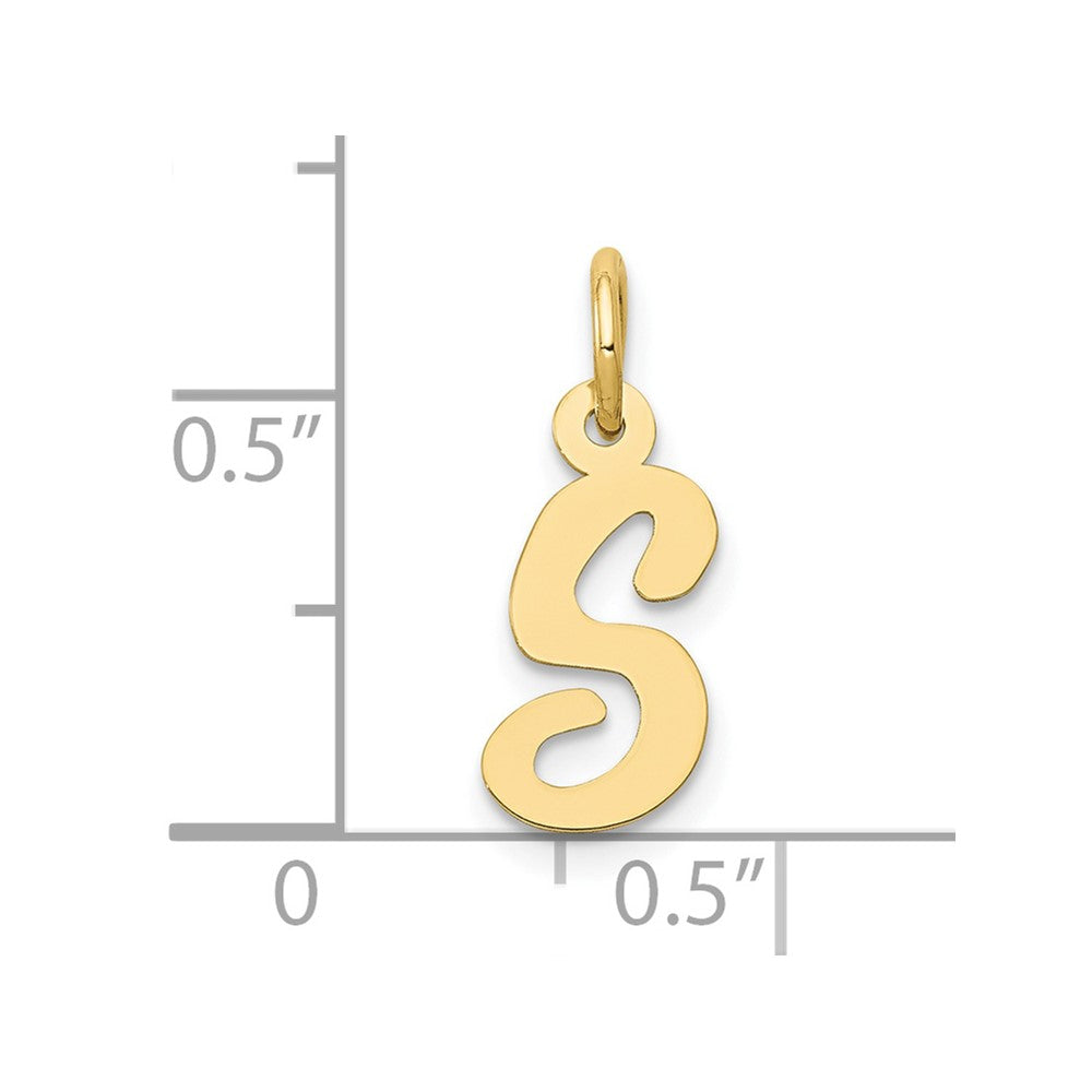 FJC Finejewelers 10 kt Yellow Gold Small Script Initial S Charm 17 x 11 mm