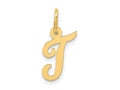 FJC Finejewelers 10 kt Yellow Gold Small Script Initial T Charm 17 x 11 mm