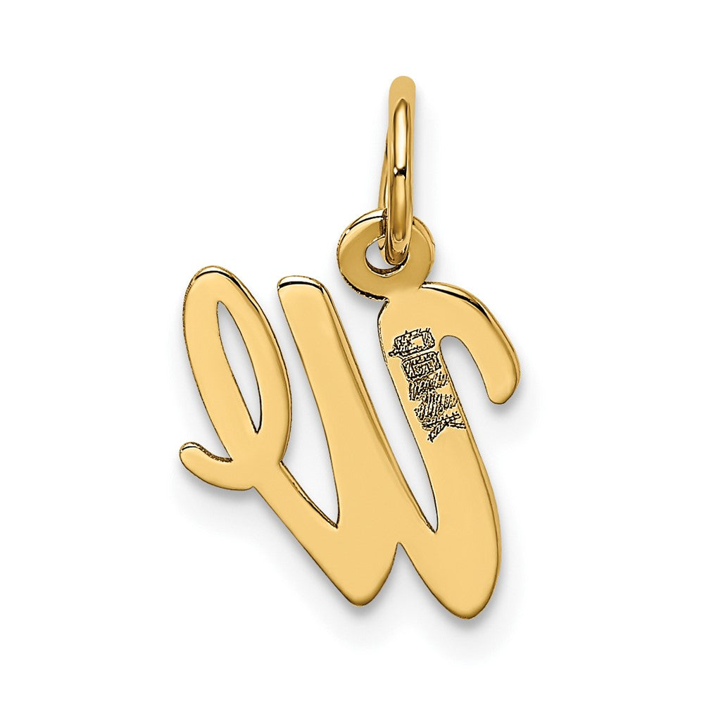 FJC Finejewelers 10 kt Yellow Gold Small Script Initial W Charm 17 x 11 mm