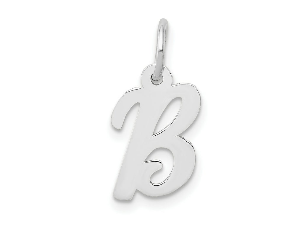FJC Finejewelers 10 kt White Gold Small Script Initial B Charm 17 mm x 10 mm