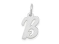 FJC Finejewelers 10 kt White Gold Small Script Initial B Charm 17 mm x 10 mm