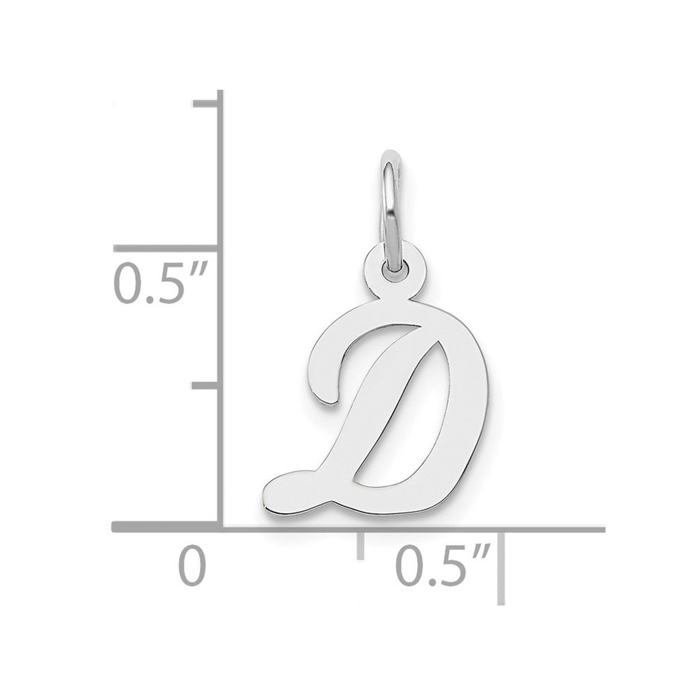 FJC Finejewelers 10 kt White Gold Small Script Initial D Charm 17 mm x 11 mm