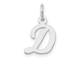 FJC Finejewelers 10 kt White Gold Small Script Initial D Charm 17 mm x 11 mm