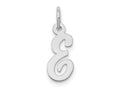 FJC Finejewelers 10 kt White Gold Small Script Initial E Charm 17 mm x 11 mm