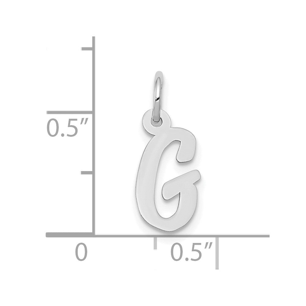 FJC Finejewelers 10 kt White Gold Small Script Initial G Charm 17 mm x 11 mm