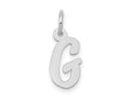 FJC Finejewelers 10 kt White Gold Small Script Initial G Charm 17 mm x 11 mm