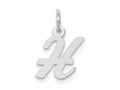 FJC Finejewelers 10 kt White Gold Small Script Initial H Charm 17 mm x 11 mm