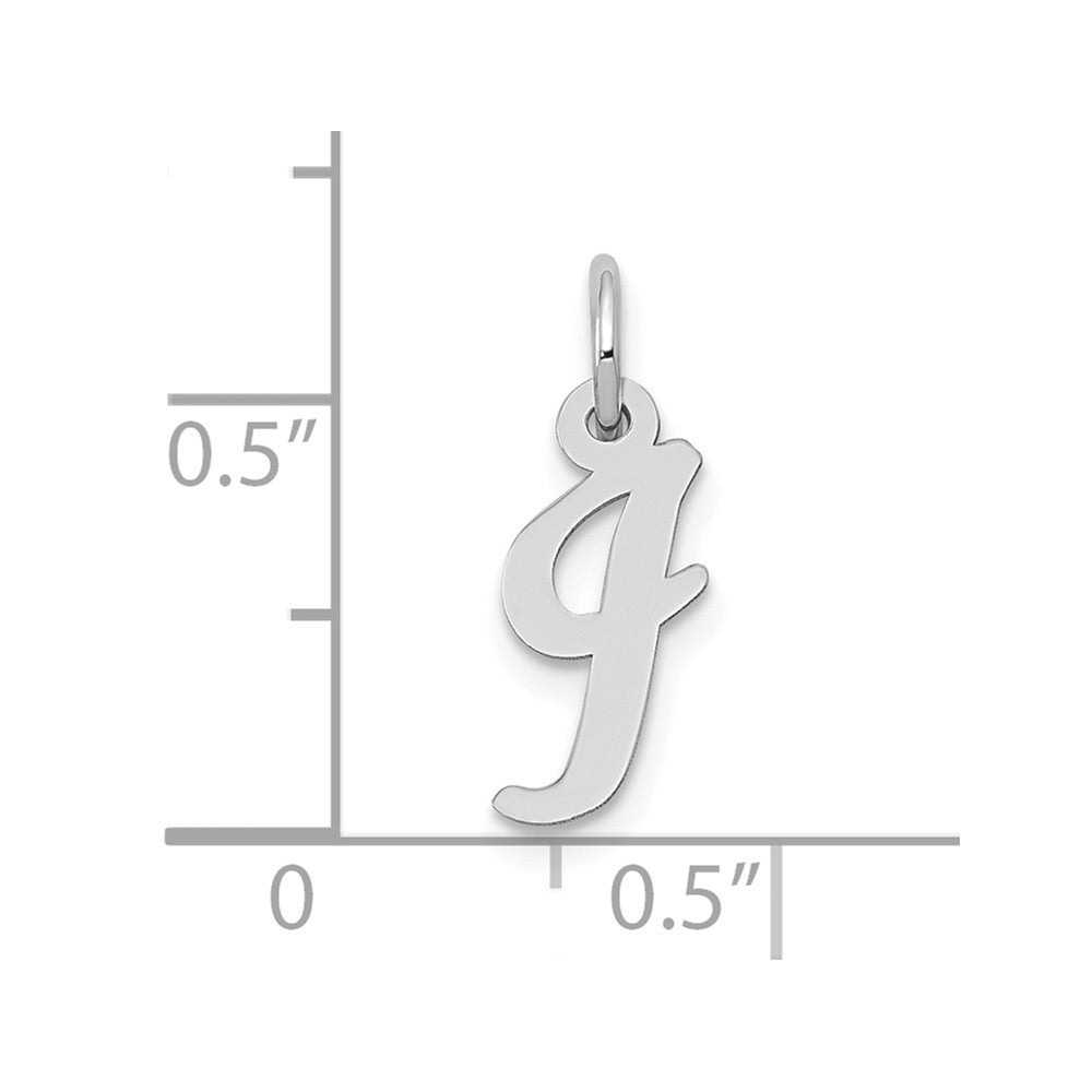 FJC Finejewelers 10 kt White Gold Small Script Initial I Charm 17 mm x 11 mm
