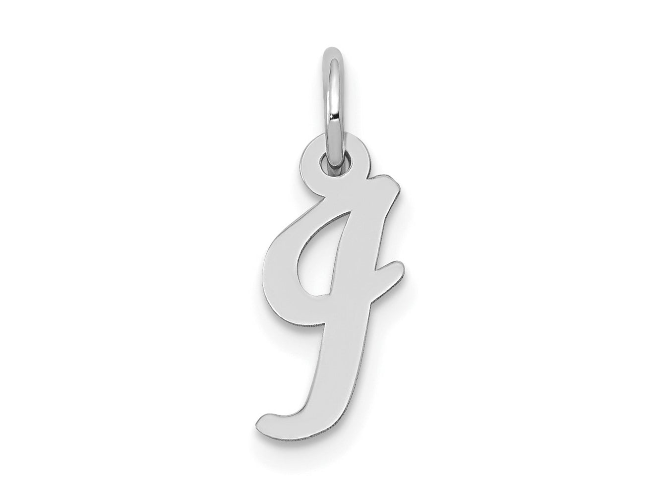 FJC Finejewelers 10 kt White Gold Small Script Initial I Charm 17 mm x 11 mm